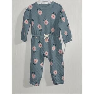 Carters Floral DoubleKnit Baby Jumpsuit 12 M  NWT